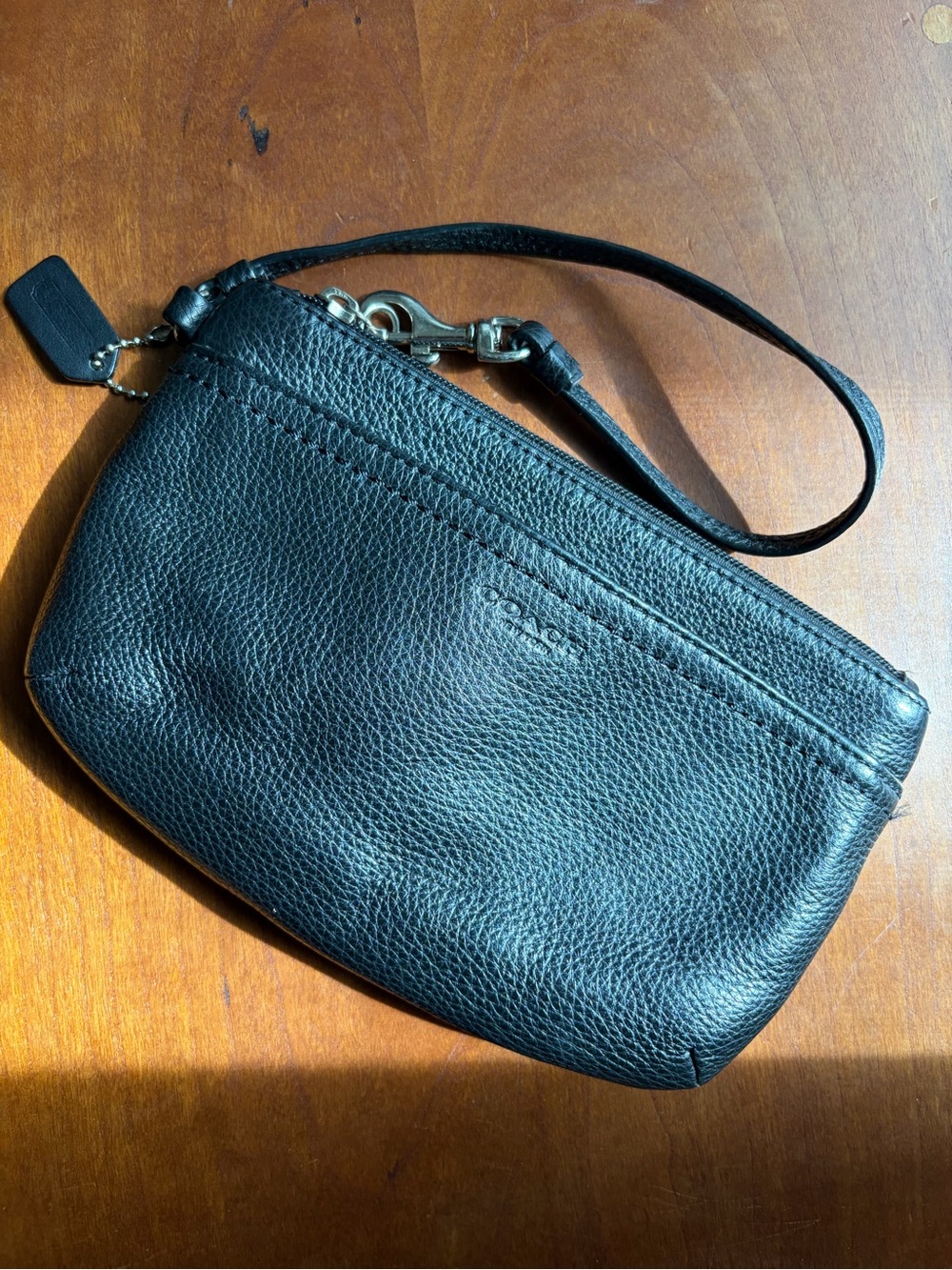 COACH Park Wristlet Black Leather